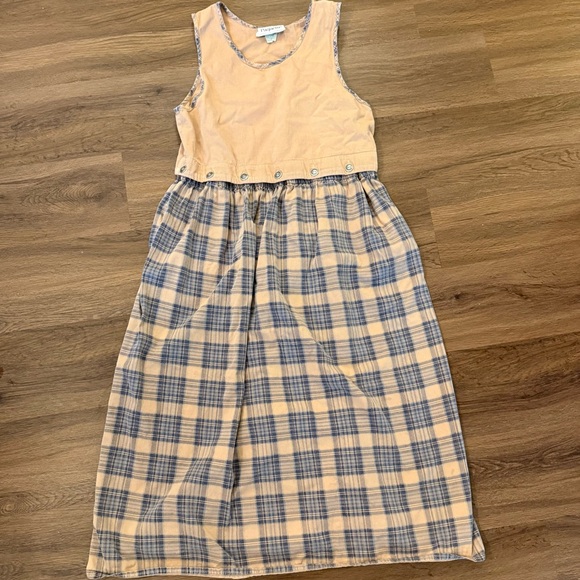 Paquette Vintage Women’s Cottagecore Plaid Skirt/Top/Dress Button Accents Sz M - Picture 2 of 10